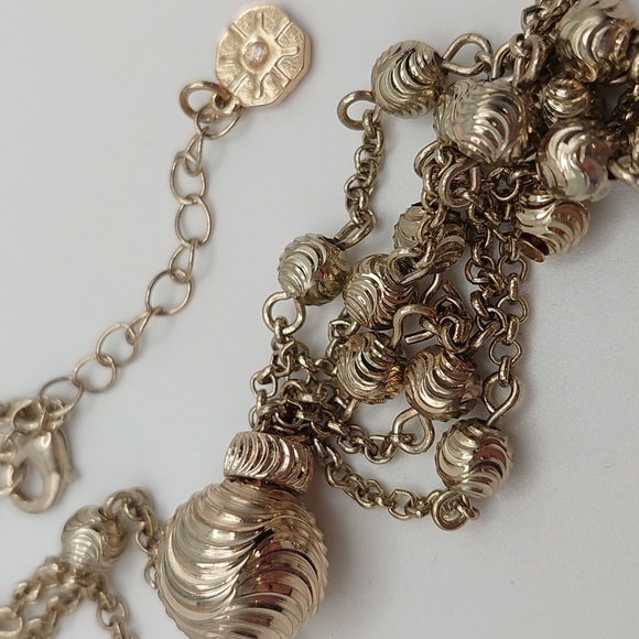 MONET Goldtone Swirly Balls Tassel Necklace EVC - Picture 3 of 12